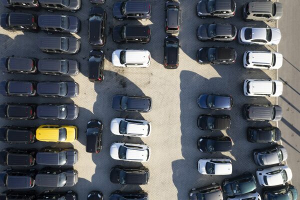 Yard for the storage of cars for sale